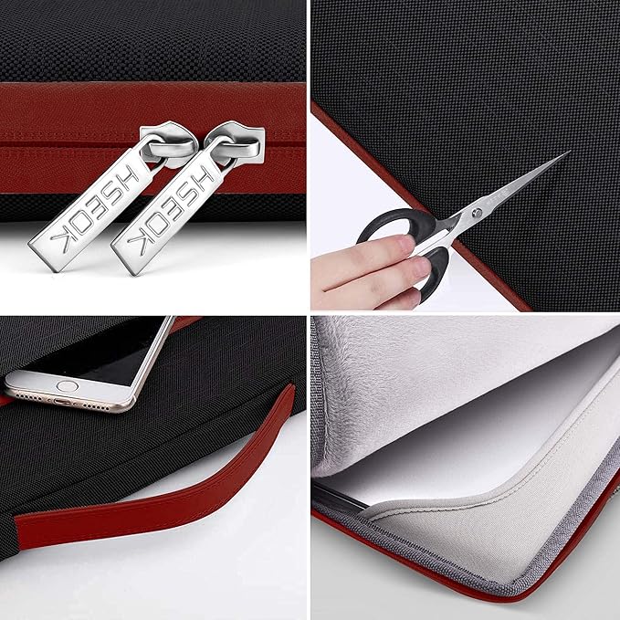 Hseok Laptop Sleeve 13-14 Inch Case Briefcase Compatible with MacBook Neo Pro 14 M5/M4/M3/M2/M1, All Models 13.3 Mac Air/Pro, XPS 13 14, Most Popular 13"-14" Notebooks,B03K02