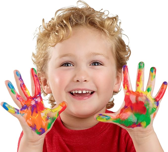 Cra-Z-Art Washable Kids Finger Paint Bulk Pack 8ct, Assorted Colors 4oz each bottle