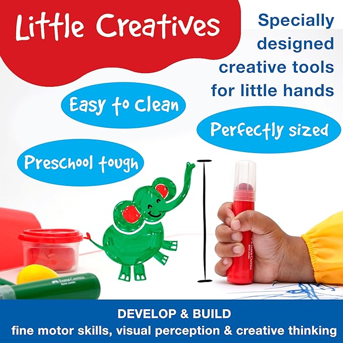 Faber-Castell Little Creatives ArtPlay Set: 15 Piece Toddler Art Set, Jumbo Crayons, Toddler Painting Set, and Kids Art Supplies, Spring Craft Supplies (Ages 3+)