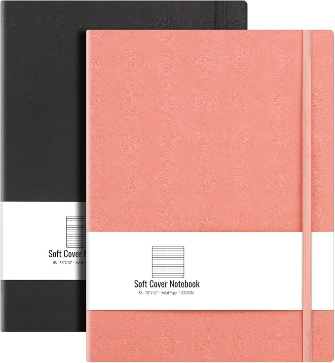 AHGXG Lined Journal Notebook, 408 Numbered Pages, A5 Size (5.7'' x 8.3'')