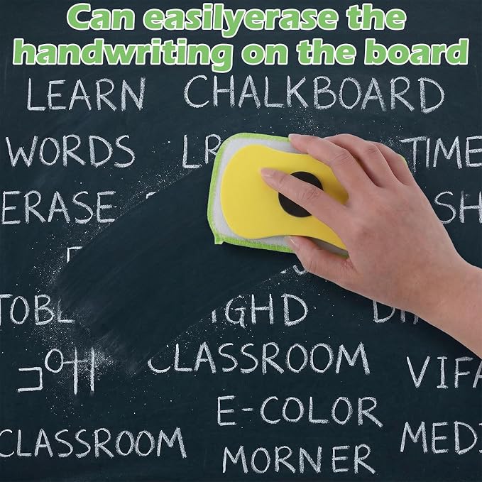 3Pcs Chalkboard Eraser, Washable Reusable Dustless Chalk Eraser
