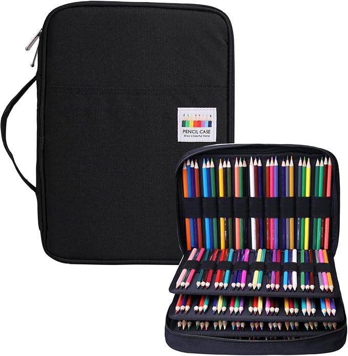 Coloring Pencil Case 220 Slots Pencils/Gel Pens Organizer Waterproof Travel Case Zipper Carrying Portable Pencil Markers Pen Holder Bag for Painter Writers