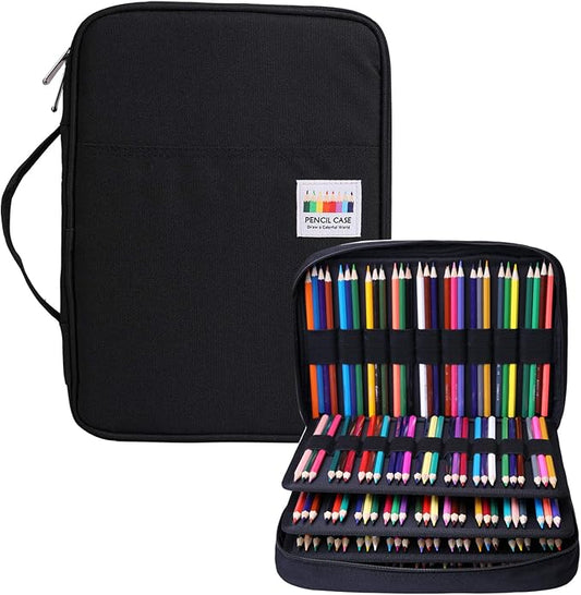 Coloring Pencil Case 220 Slots Pencils/Gel Pens Organizer Waterproof Travel Case Zipper Carrying Portable Pencil Markers Pen Holder Bag for Painter Writers