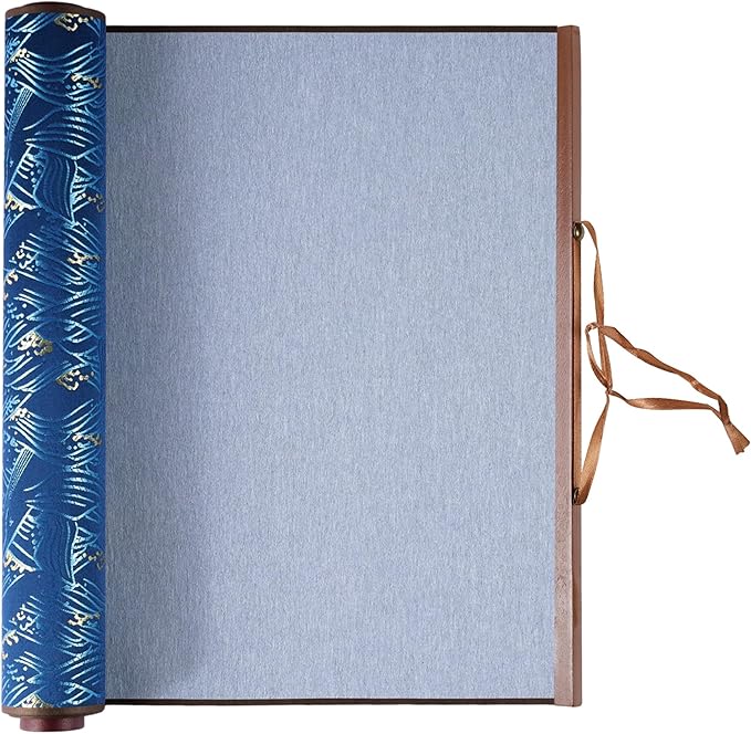 Magic Canvas Paint with Water,Reusable Calligraphy Cloth, Water Writing Cloth Scroll for Students Beginners Drawing Practice, No Ink or Paper Waste, Mess-Free Painting Activity(Blue-2)