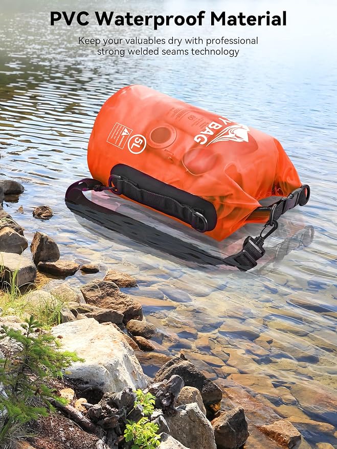 HEETA Dry Bag Waterproof Backpack with Phone Case 5L/10L/20L/30L/40L | Roll Top Lightweight Dry Storage Bag for Women Men, Travel Boating Kayaking Paddle Board Camping Beach Essentials Accessories
