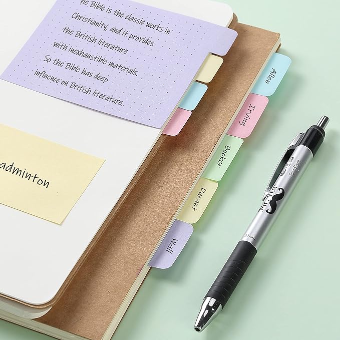 Mr. Pen- Sticky Notes Set, 410 Pack, Ruled, Dotted & Blank Notes with 150 Index Tabs, Divider Sticky Pads for Bible Study, Office, School, Planning, Journaling & Organization