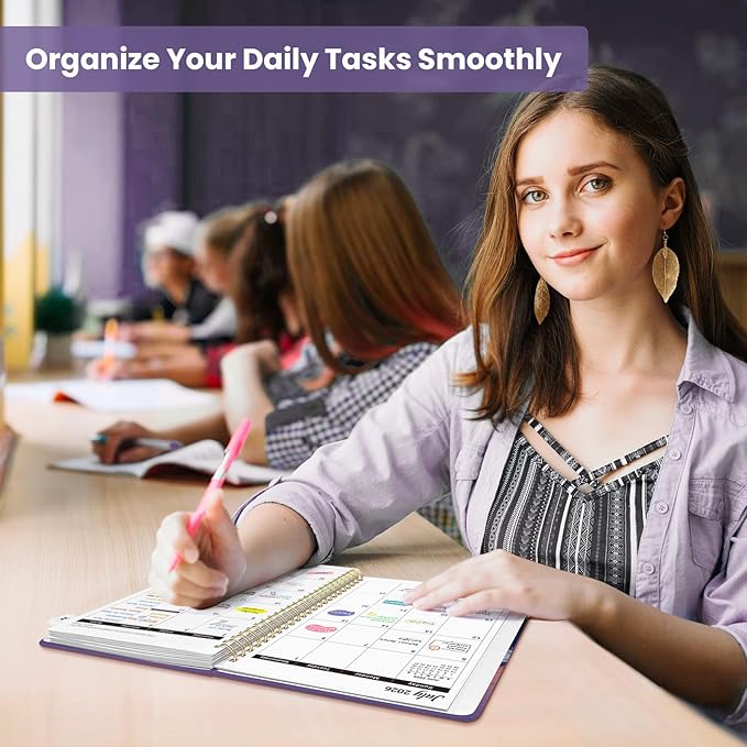 Planner 2026-2027, Monthly and Weekly Academic Planner July 2026 - June 2027, Hardcover Student Teacher Planning Agenda Calendar Book with Tabs, Perfect for Office School Supplies, A5 (6.3" x 8.5") - Moonlit Blooms