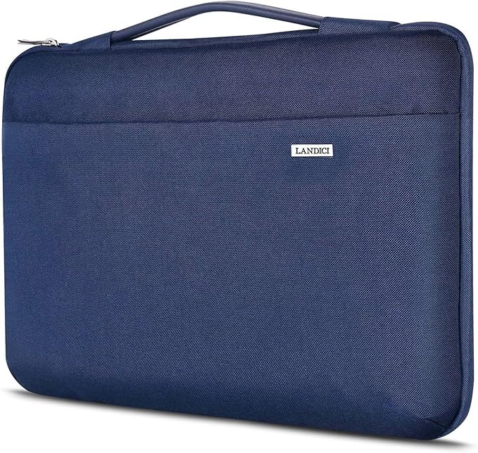 LANDICI 360°Laptop Sleeve Case 13 13.6 Inch Compatible with MacBook Air 13 M1/M2/M3/M4 2020-2025, MacBook Pro 13/14, IPad Air/Pro 13, Waterproof Computer Bag Cover with Handle, Blue