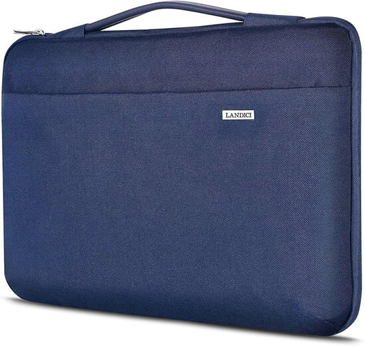 LANDICI 360°Laptop Sleeve Case 14 15 Inch Compatible with MacBook Air 15 M2/M3/M4 2022-2025, MacBook Pro 15, Hp chromebook 14, Waterproof Computer Bag Cover with Handle, Blue