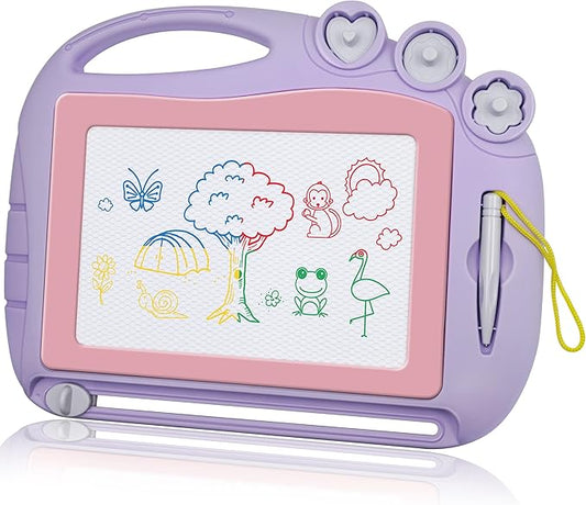 AiTuiTui Magnetic Drawing Board Toddler Toys for Girls Gifts, Erasable Sketch Writing Doodle Pad Travel Games for Kids in Car, Early Education Learning Skill Development Toys for Kids Toddlers