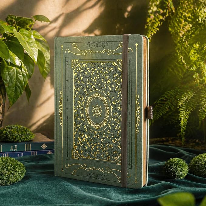 TIEFOSSI B5 Lined Journal, College Ruled Notebook for Women Men, Hardcover Notebooks for Writing Journaling, 100 GSM Thick Paper, 230 Numbered Pages with Golden Edges