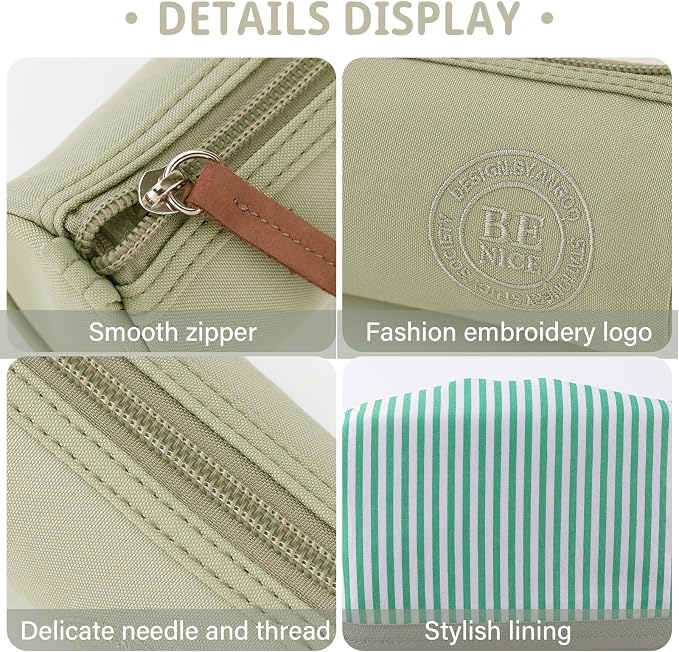 EASTHILL Small Pencil Case Pencil Pouch Stationery Pen Bag Office Supplies for Girls Women-Green