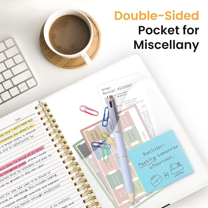 ZOTIA Large Spiral Notebooks for Work 5 Subject with Removable Dividers