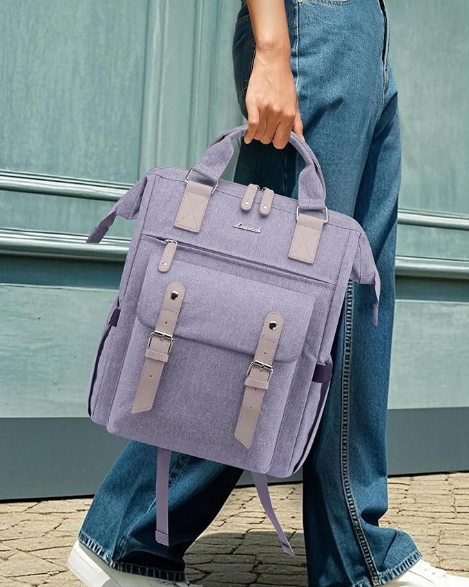 LOVEVOOK Laptop Backpack for Women with Giant Tumbler Holder Pocket,17.3 inch Waterproof Travel Backpack Purse Computer Laptop Bag