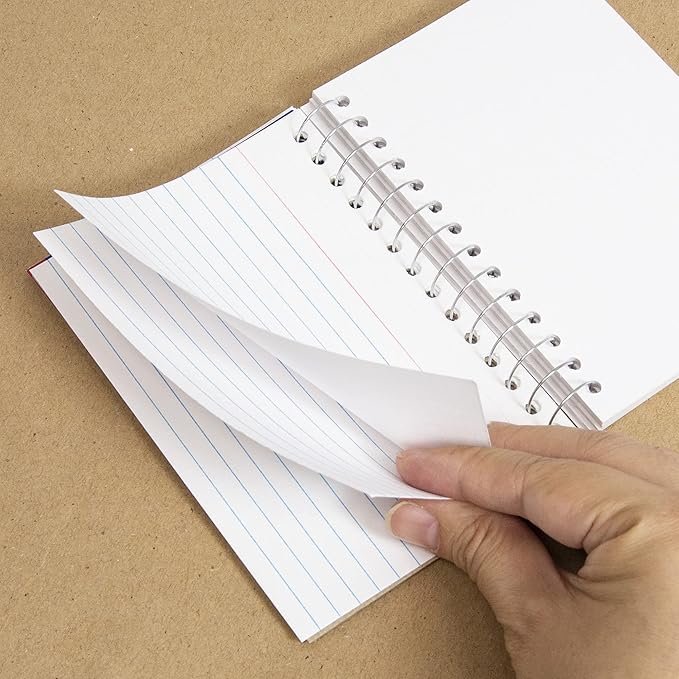 BAZIC Ruled Index Cards Book 3" X 5" 100 Count, Spiral Bound Memo, White Flashcards, Ruled Lined Card for Learning Memory Reminder (50/Pack), 2-Packs