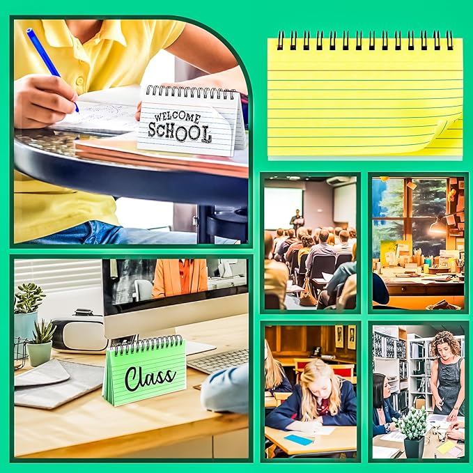 Colorful 250 Pcs Spiral Index Cards 3x5 Inch Flash Cards with Ring Lined Note Card Book Flashcards, Colored Ruled Card Pad Index Note Books 3 x 5 Notecards for Studying School Supply College