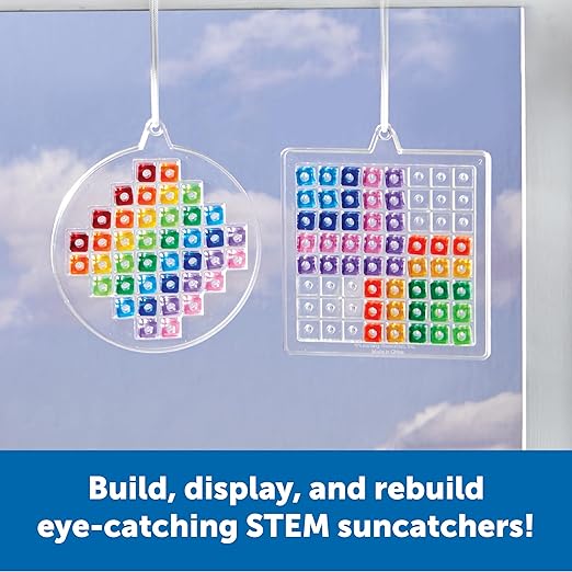 Learning Resources STEM Explorers Suncatchers - STEM Building Art Crafts, Creative Educational Toys for Boys and Girls, Art for Kids Ages 5+, Arts and Crafts Set, STEAM Activities