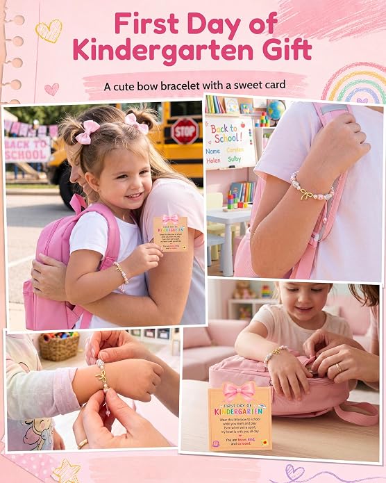 Bow Bracelet First Day of Kindergarten Gifts for Kids