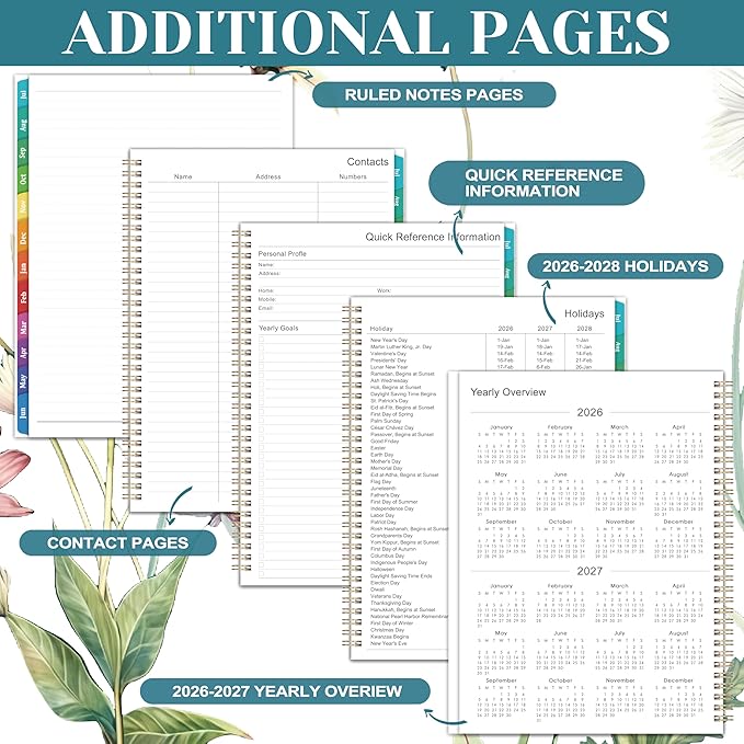 Planner 2026-2027 - Academic Planner 2026-2027, from JULY 2026 to JUNE 2027, 9'' x 11'', Weekly and Monthly Planner, 26-27 Calendar Planner with Colourful Tabs, Premium Thick Paper, Twin-Wire Binding, Back Pocket