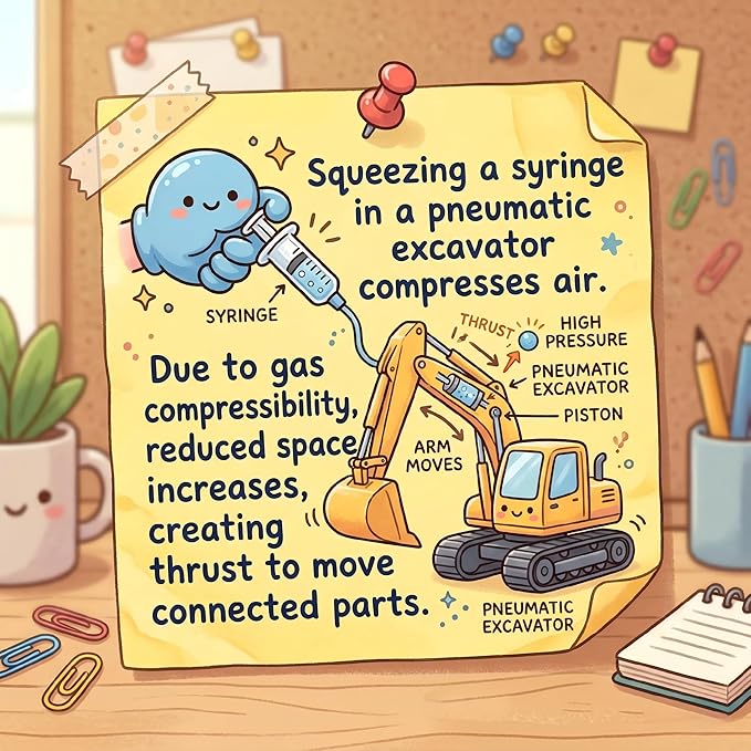 STEM Pneumatic Excavator Model Kit – DIY Science Toy for Kids, Build a Working Digging Machine with Air Pressure Syringe & Tubing