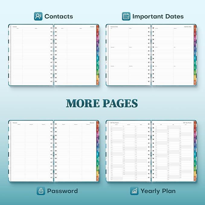 Planner 2026-2027 Monthly and Weekly Academic Planner July 2026 - June 2027, Hardcover Calendar 2026-2027 Agenda Daily Planner for Student Teacher School Office Supplies, 6" x 8.3", Blue Stripe