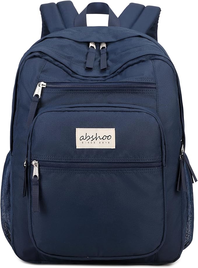 abshoo 34L Big Student Backpack for School Water Resistant Lightweight College Bookbag Travel Backpack (Navy)
