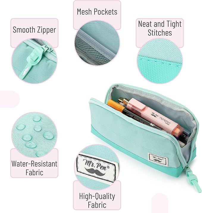 Mr. Pen- Pencil Case, Mint Green, Pencil Pouch, Pencil Bag, Pen Case, Pen Pouch