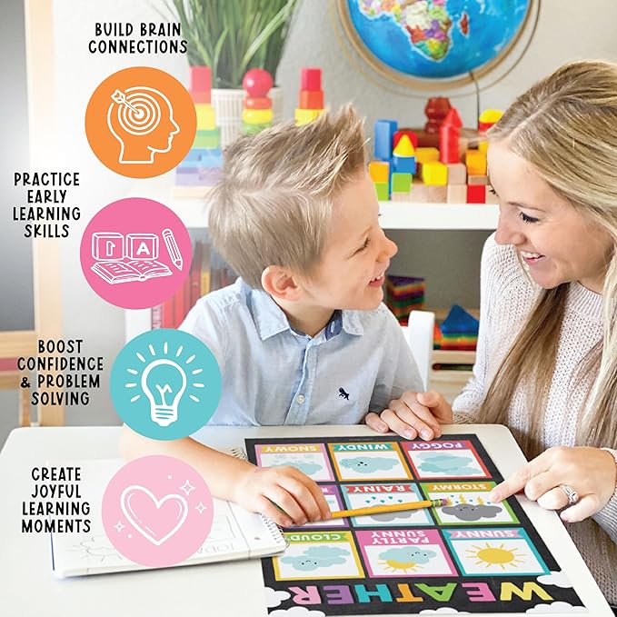 Hadley Designs 16 Educational Posters for Classroom Must Haves - Laminated Pre-K Posters for Toddler Homeschool Essentials, Toddler & Preschool Learning Activities, Kindergarten Classroom Decor