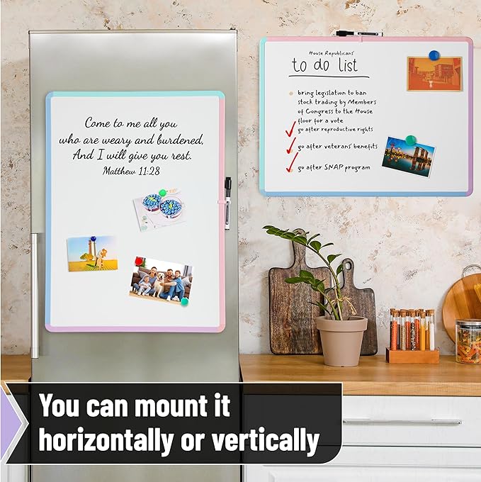 Mr. Pen- Magnetic Whiteboard Dry Erase, 18x24 Inches, Dry Erase Board with Black Fine Point Marker, Magnetic White Board for Students, Home, Office and Classroom