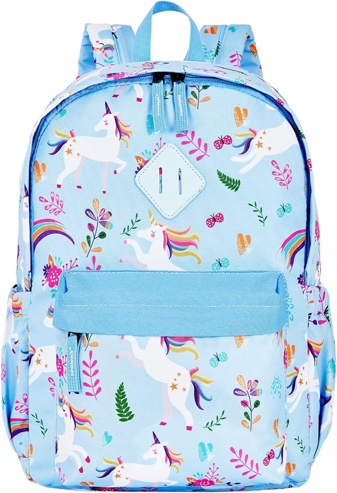 KK CRAFTS Preschool Backpack Kindergarten Little Kids Toddler Elementary School Backpacks for Boys and Girls with Chest Strap(15Inch, Blue Unicorn)