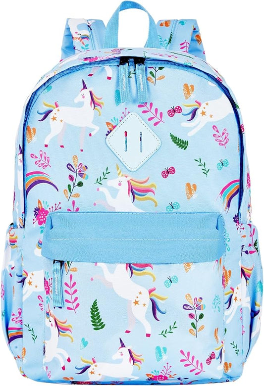 KK CRAFTS Preschool Backpack Kindergarten Little Kids Toddler Elementary School Backpacks for Boys and Girls with Chest Strap(15Inch, Blue Unicorn)