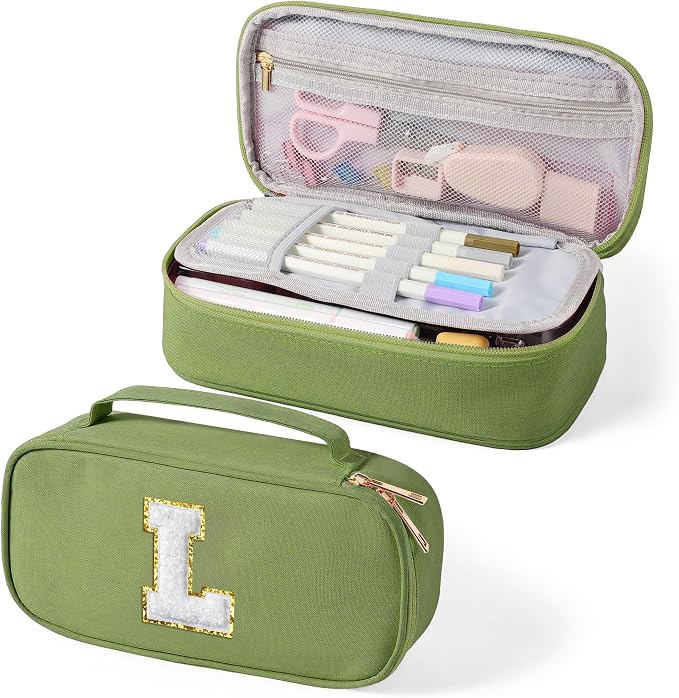 YOOLIFE Initial Bag, Personalized Birthday Gifts, Green (L)