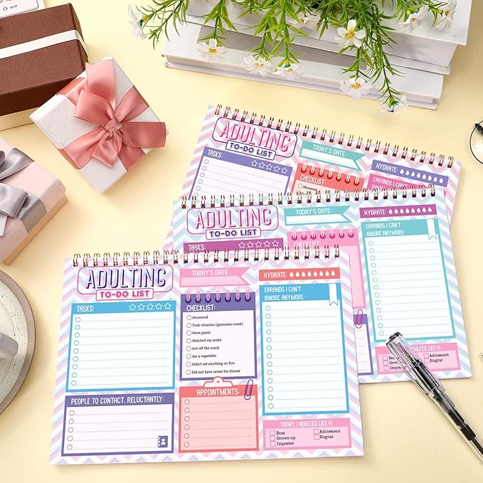 Glenmal 6 Pack to Do List Notepad Undated to Do List Notebook Daily Planner Notepad 180 Sheets for Adult Student Office School Home Supplies 7.8 x 5.2 Inch(Adorable,Adorable Color)