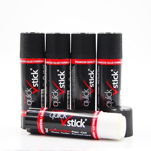Glue Stick Original 20g, Pack of 5 Glue Sticks, Quality Adhesive Gluestick, Ideal for School, Scrapbooking & Office supplies - Strong-hold for Paper, Card, Textiles, Crafting Glues, Homesc