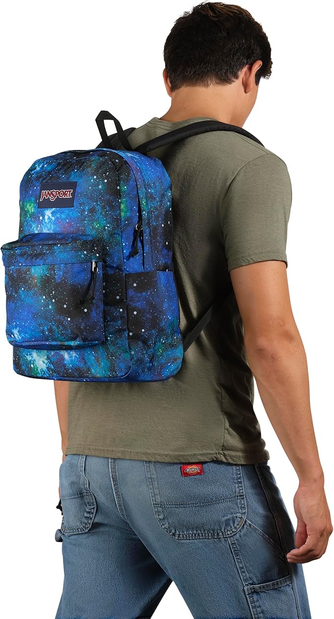 JanSport SuperBreak One Backpacks - Durable, Lightweight Bag with 1 Main Compartment, Front Utility Pocket with Built-in Organizer - Premium Backpack, Galaxy