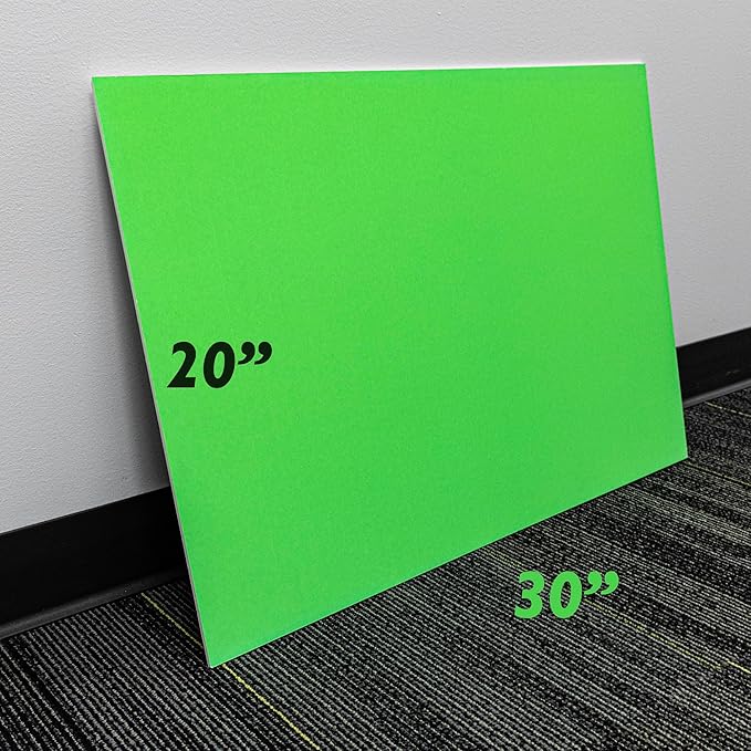 BAZIC Products Foam Board 20" X 30" Neon Green, Colored Foam Boards 3/16 Inch Thickness, 4 Count, Presentation Signboards School Craft Project Framing Display