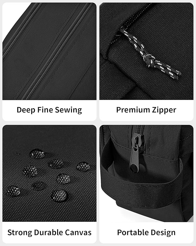 Sooez Big Capacity Pencil Pen Case, Upgraded Canvas Pencil Pouch Pencil Bag Organizer, Large Storage with Separate Compartments Easy Grip Handle, Aesthetic Supply for School Teens Adults