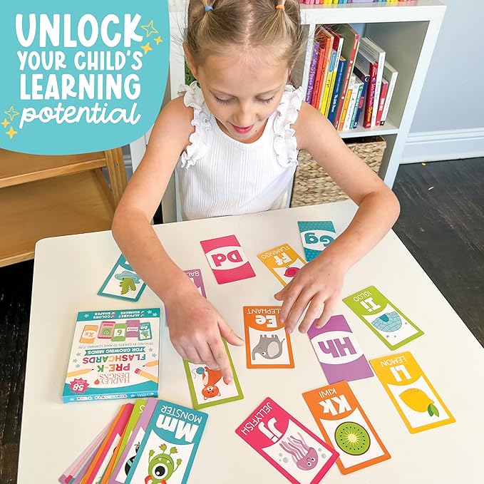 Hadley Designs Alphabet Flash Cards for Toddlers 1-3 - Preschool Learning Activities, Number Color Shapes & ABC Flash Cards for Toddlers 1-3, Daycare Essentials, Homeschool Supplies, Kids Easter Gifts
