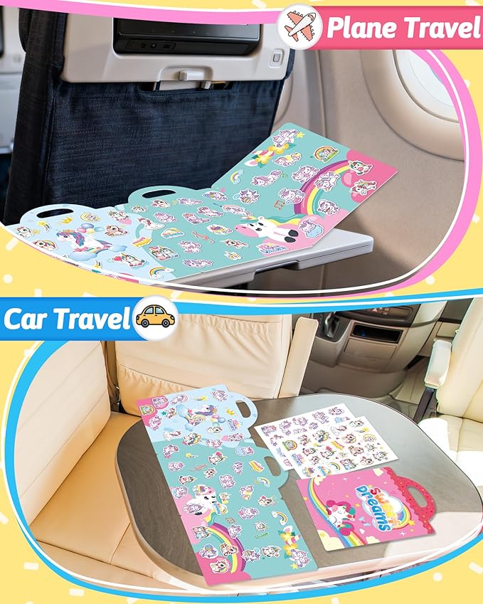 Benresive Reusable Sticker Book for Toddlers & Stickers for Kids, Toddler Travel Toys, Craft Activities, Boys & Girls Birthday Gifts
