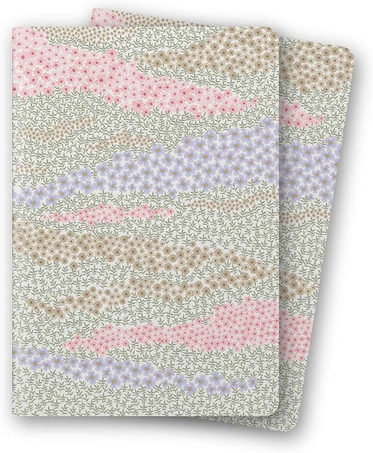 Stitched Composition Notebooks 2-Pack with Unique Art Designed Cover, A5 Lined Diary (8.2"L*5.5"W), Lay Flat Design, Thicked Paper Writes Smoothly for School and Office (Flower Sea)