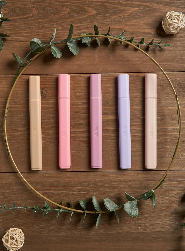 BLIEVE Bible Highlighters No Bleed Through, Chisel Tip, 5 Pack | No Smear, Quick-Dry, Aesthetic Cute Pastel Colors For Bible & Journaling (Morandi Edition)