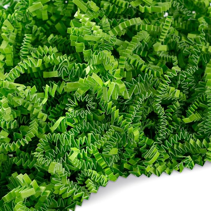 FRILLZ by DECOfill™ Crinkle Cut Paper Shred Filler for Baskets, Gifts, Packing and Protecting your Birthday, Weddings, Anniversary, Easter, and other gifts (2 pound, Lime Green)