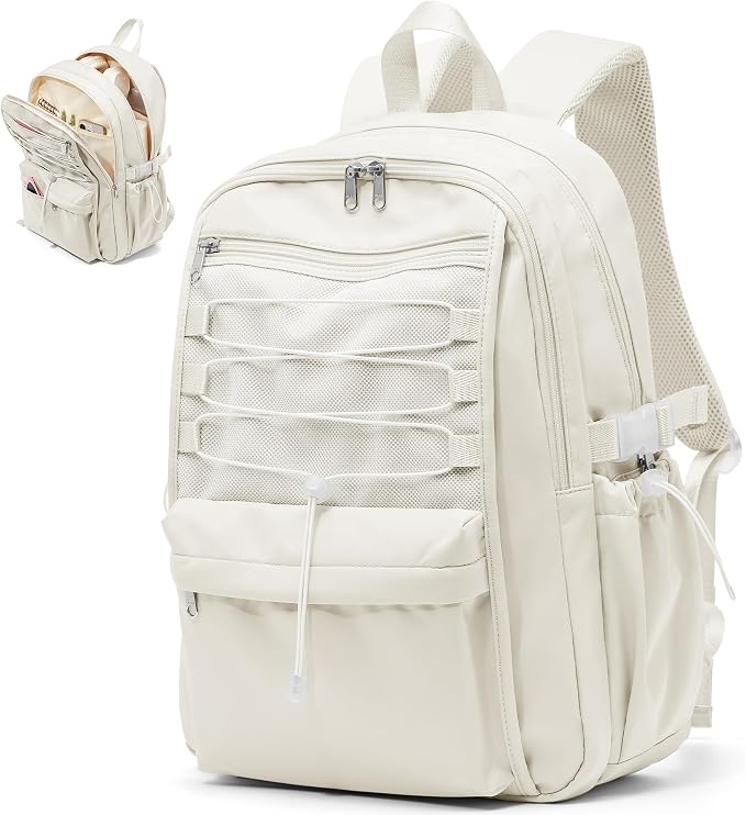 suwasp College Backpack for Women, Waterproof Laptop Backpack Fits 15.6 Inch Laptop, School Bookbag with Water Bottle Pocket, Anti Theft Work Backpack for College, Travel, Commuter