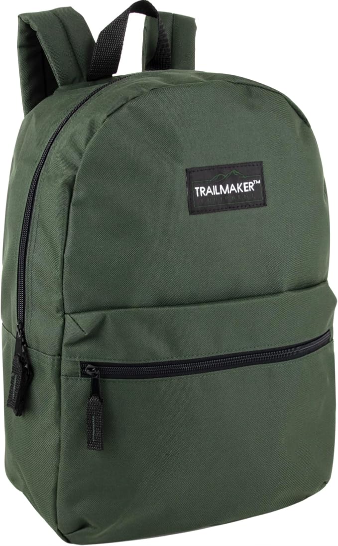 Trail maker 24 Pack- Classic 17 Inch Backpacks in Bulk Wholesale Back Packs for Boys and Girls (Assorted 6 Colors Pack)