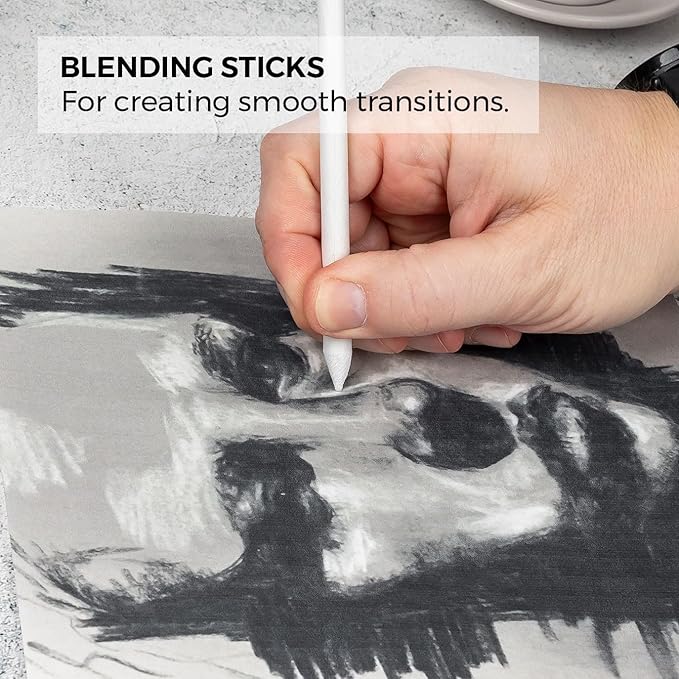 Zieler Artists Charcoal Drawing Set | 24-piece Gift Tin Set | The Ideal Starter Set