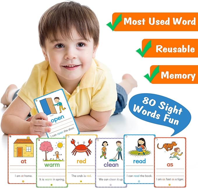Preschool Learning Activities - Reusable Letter & Number Tracing Book for Kids 3,4,5,6 Years Old -Builds Handwriting & Sight Words, PreK Kindergarten Workbook, Learning Toy Gift for Toddlers