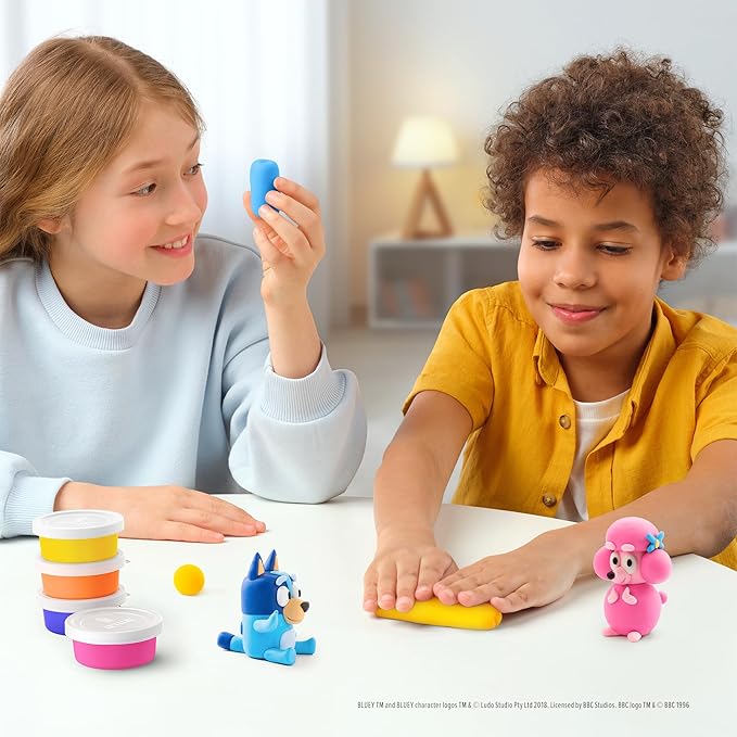 HEY CLAY Bluey & Friends - Air-Drying Clay for Kids - Arts and Crafts Creative Modeling Clay Kit Children Ages 4-8 (Snickers)