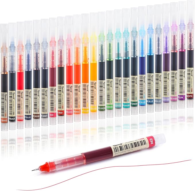 USUAL 24pcs Gel Ink Pens Liquid Ink Rollerball Multi Color Pen 0.5 mm Fine Point Smooth Writing Pens Cute Nurse Pen Back to School Supplies