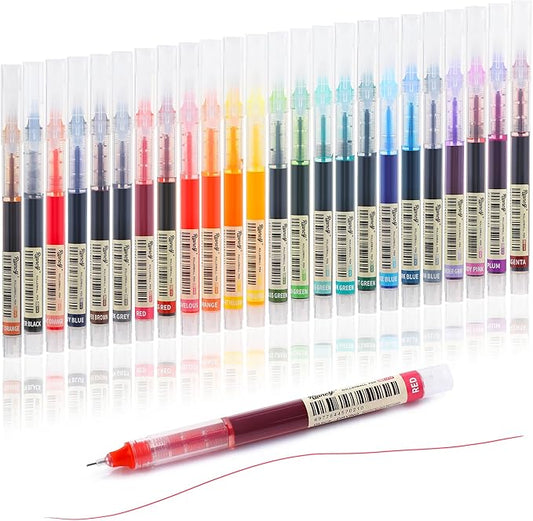 USUAL 24pcs Gel Ink Pens Liquid Ink Rollerball Multi Color Pen 0.5 mm Fine Point Smooth Writing Pens Cute Nurse Pen Back to School Supplies