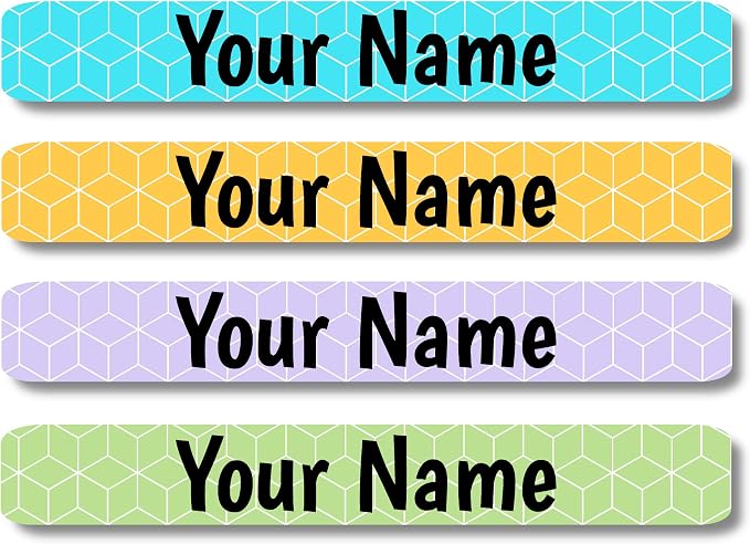Lovable Labels Personalized Labels for Kids (120 Labels) - Waterproof Dishwasher Safe Peel and Stick Labels are Great for School Supplies Daycare Camp Bottles (Designer Series Hive)